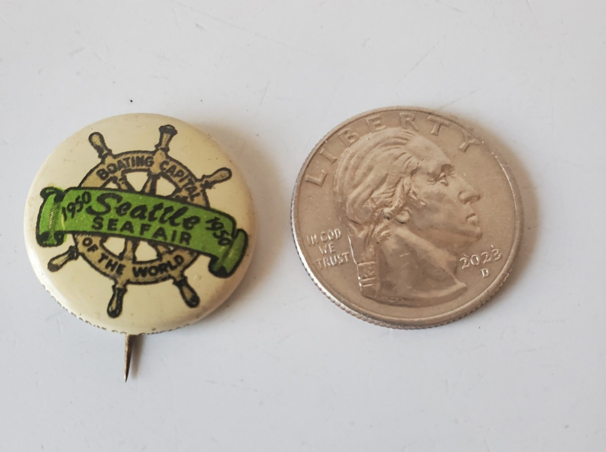 Vintage 1950 Seattle Seafair Pinback Button First Year Captain Skipper Vintage 1950 Seattle Seafair Pinback Button First Year Captain Skipper