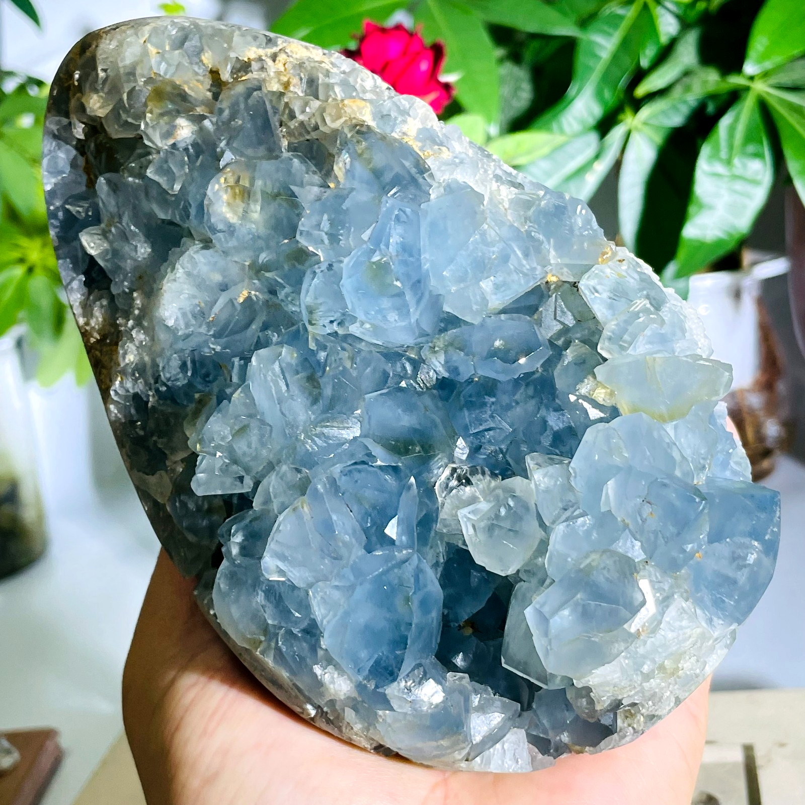 5.35lb Large Natural Blue Celestite Quartz Crystal Specimen Healing