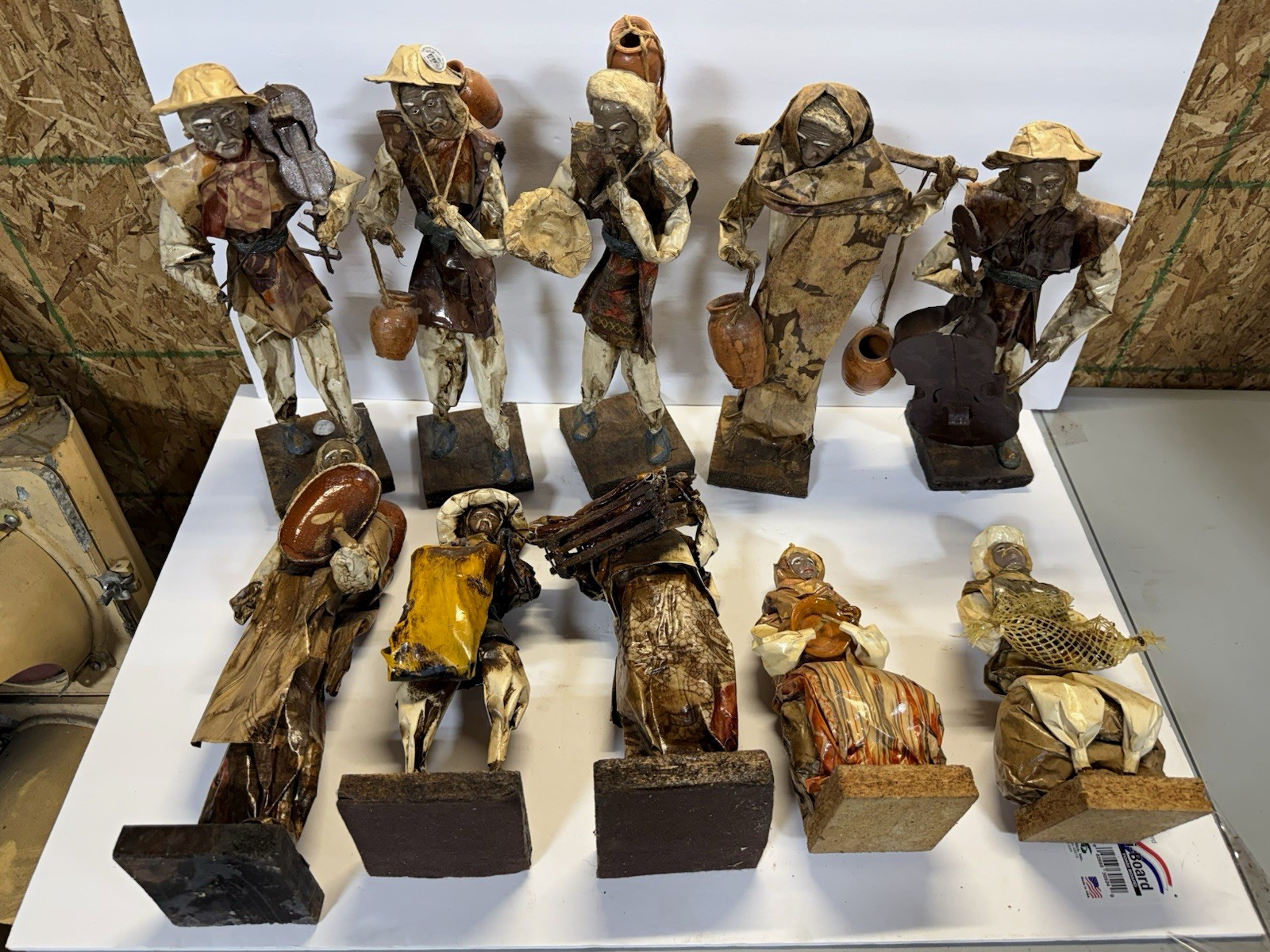 10pc Lot Vintage Mexican Paper Mache Folk Art Figures EB MR Xalisco Musician