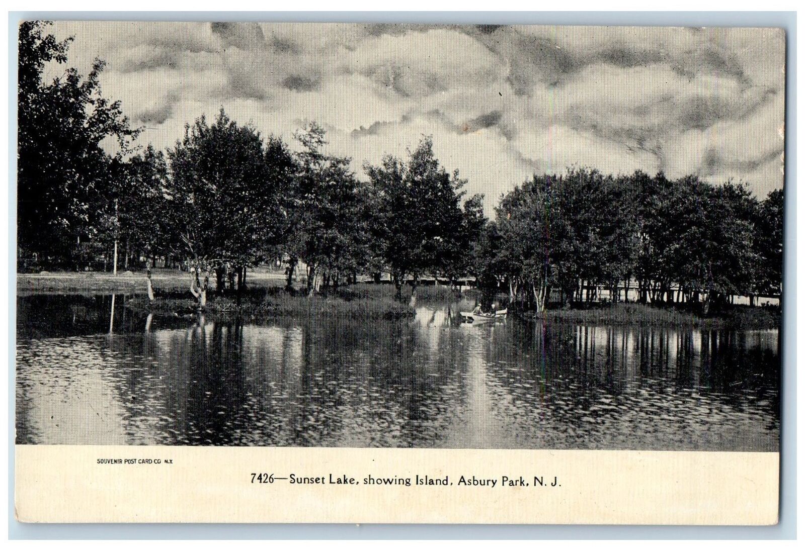 c1905's Sunset Lake Showing Island Asbury Park New Jersey NJ Unposted Postcard
