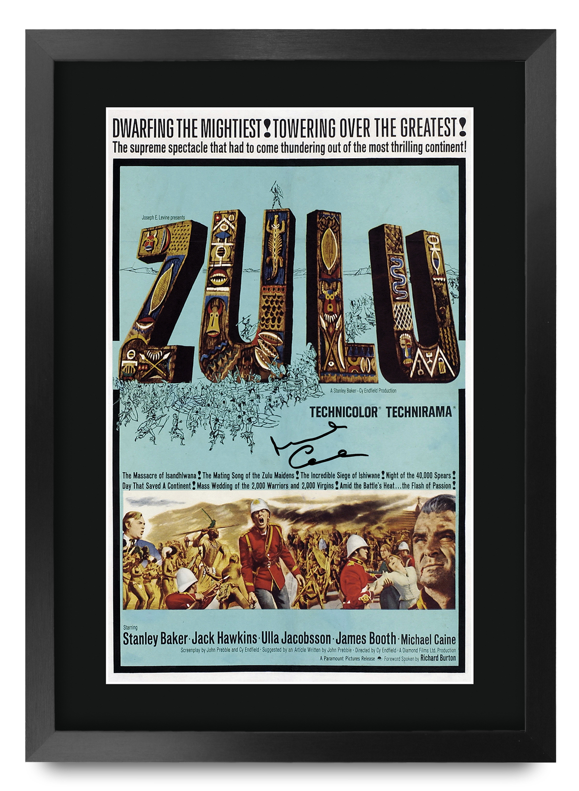 Zulu Movie Film Poster Cast Signed Printed Autograph A3 Framed Print Memorabilia