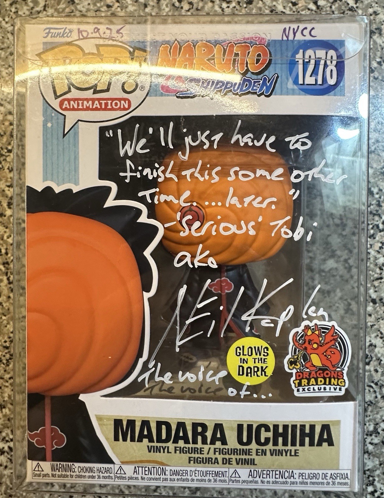 Funko Pop Madara Uchiha Signed Jsa Naruto Shippuden #1278 Signed by Neil Kaplan
