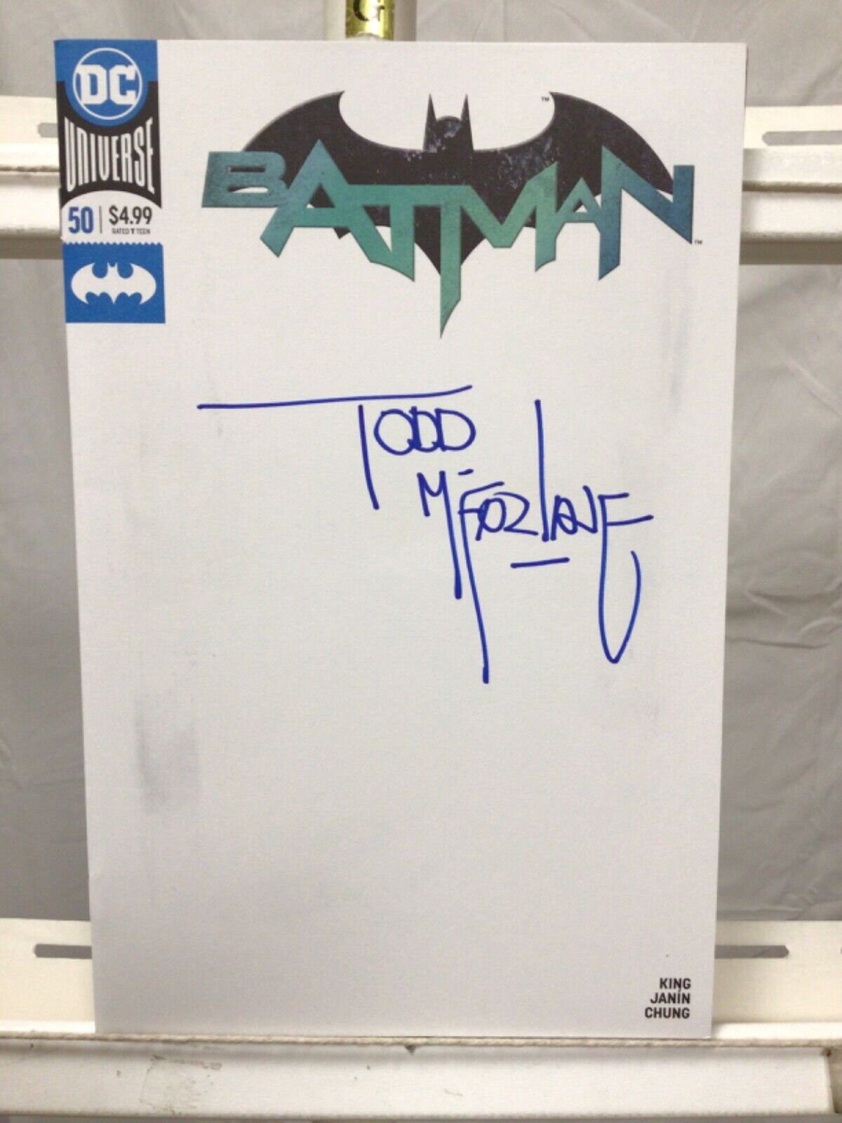 DC Comics Batman #50 Blank Variant Cover SIGNED By Todd McFarlane