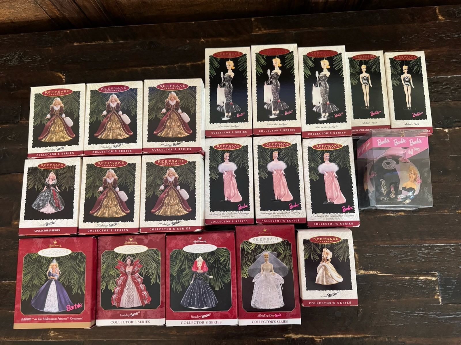 Hallmark Keepsake Barbie Christmas Ornaments Lot of 20 Collector's Series WDups