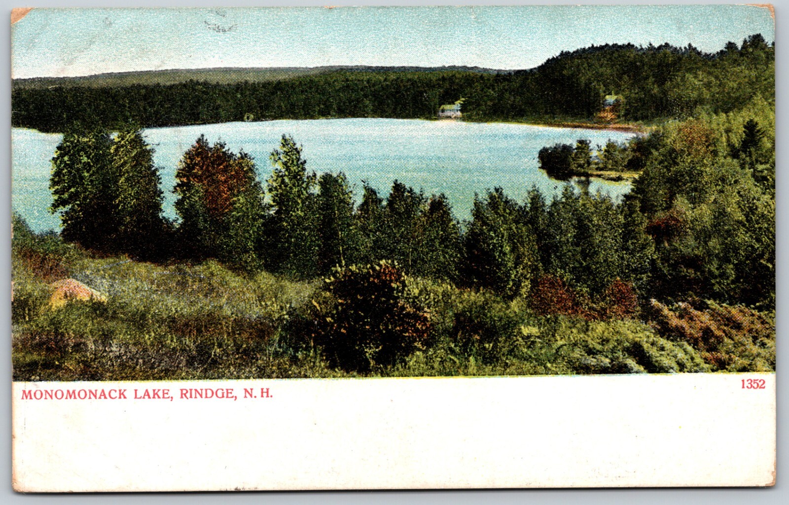 1909 Monomonack Lake Rindge NH ANTIQUE Postcard 1909 Monomonack Lake Rindge NH ANTIQUE Postcard