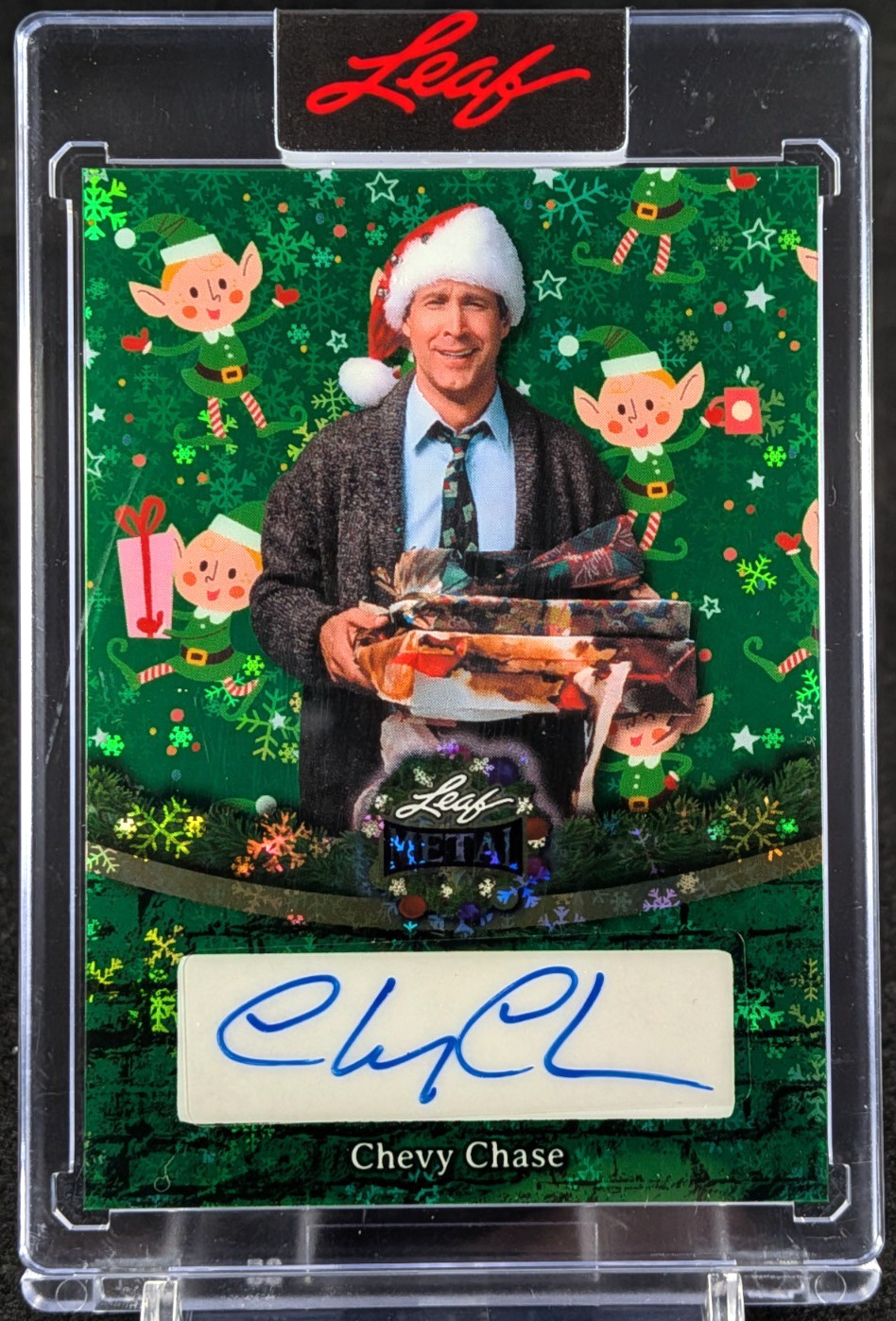 Chevy Chase 2025 Leaf Metal Happy Holidays Autograph /5 Christmas Vacation Auto