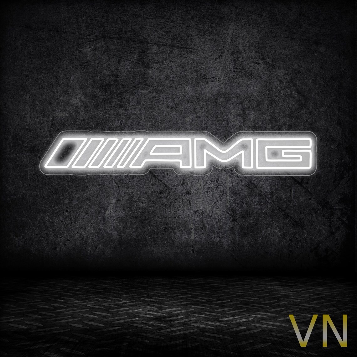 Amg Logo Neon Sign 43x6.3 in Lamp Bar Open car garage Gift Wall Decor