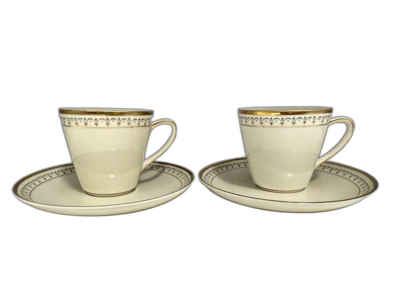 RARE KRAUTHEIM SELB BAVARIA DEMITASSE SET OF 2 Cup & Saucer c1910-20 Espresso