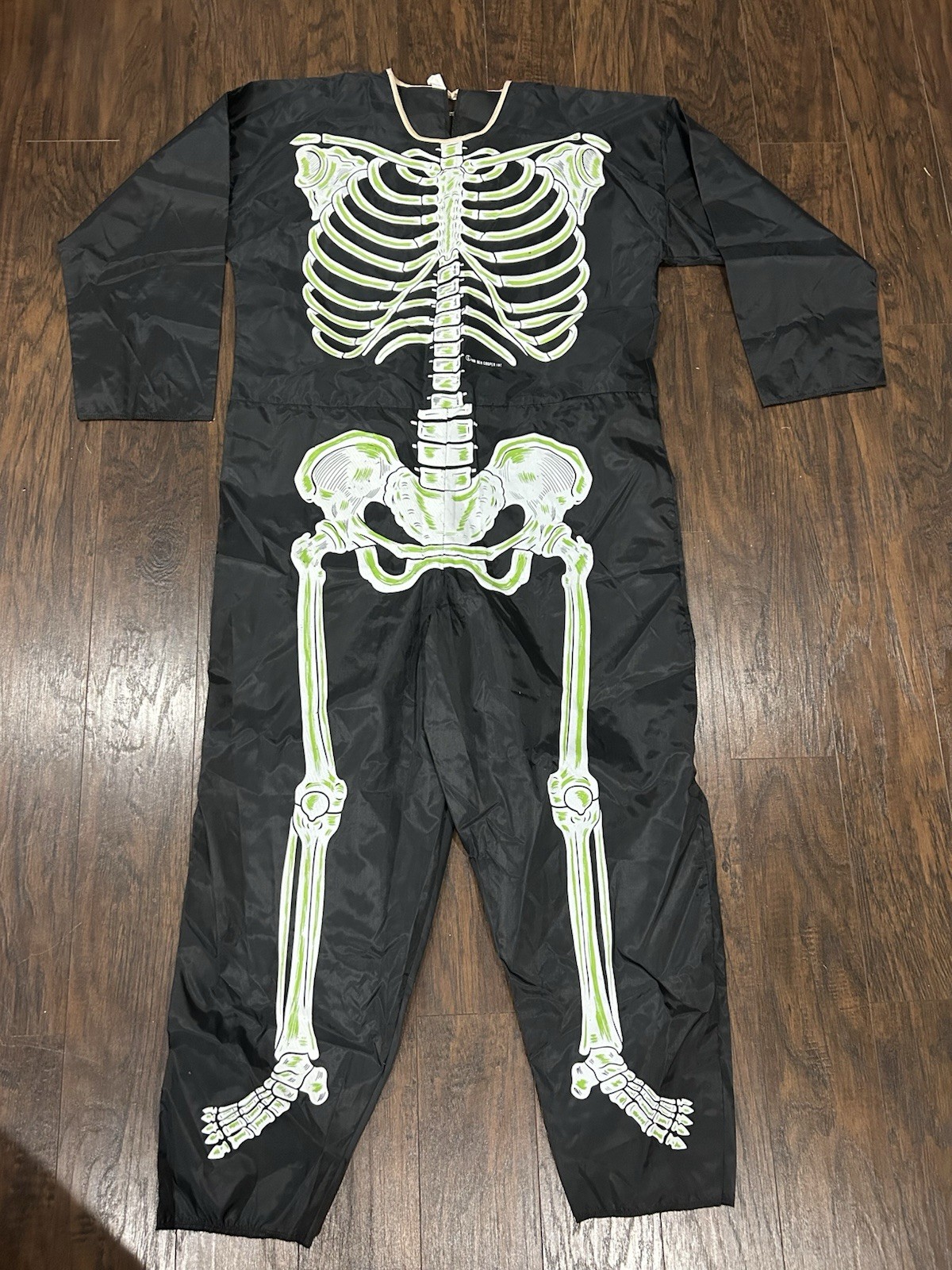 VTG 1983 Ben Cooper Halloween Skeleton Adult Large Costume Outfit Nylon