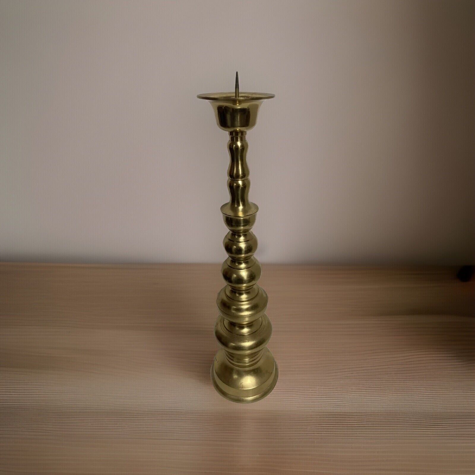 Vintage Large Japan Mid-Century 19” Tall Brass Candlestick Tapered Candle Holder