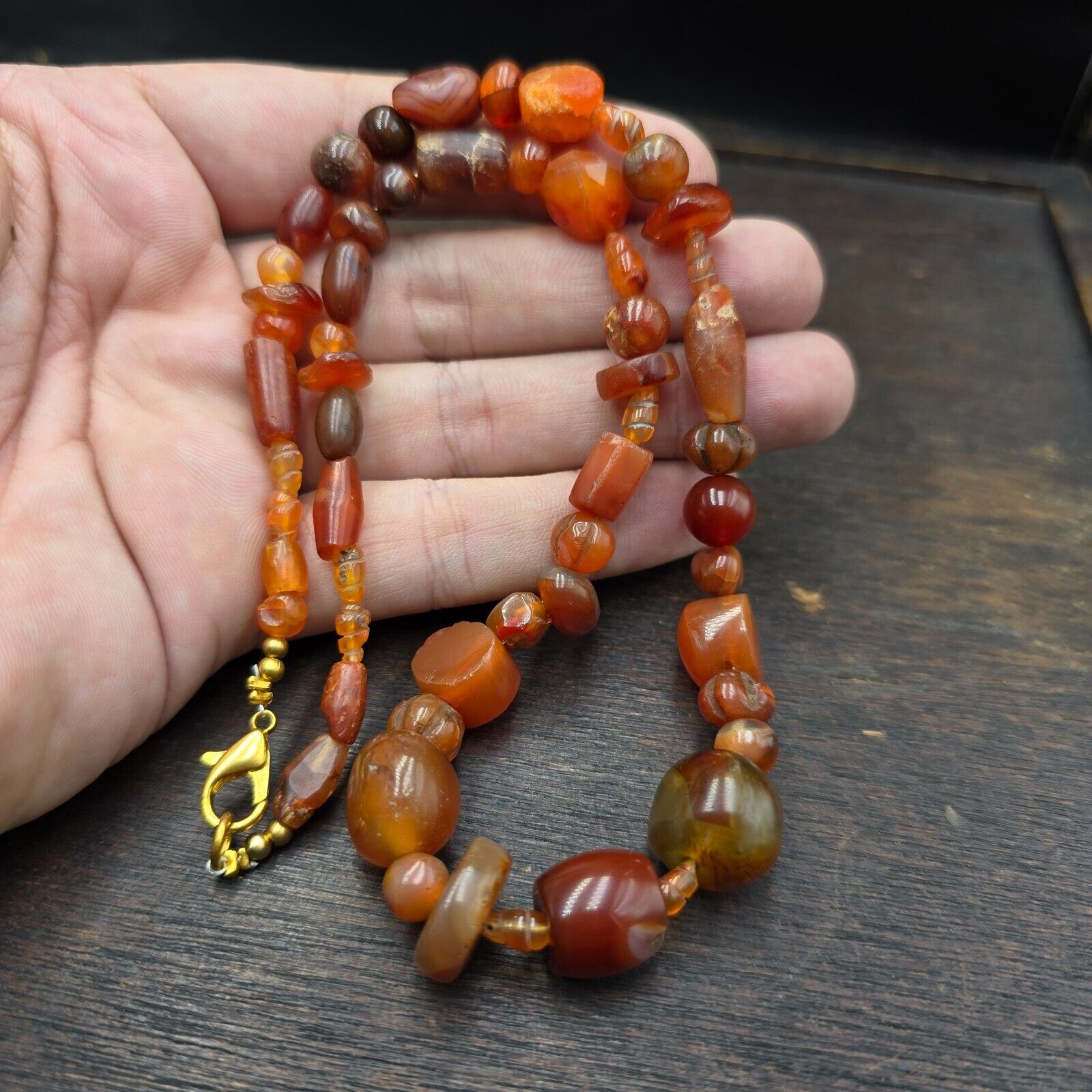 Old Antique Persian Himalayan Carnelian Beads Agate Jewelry necklace