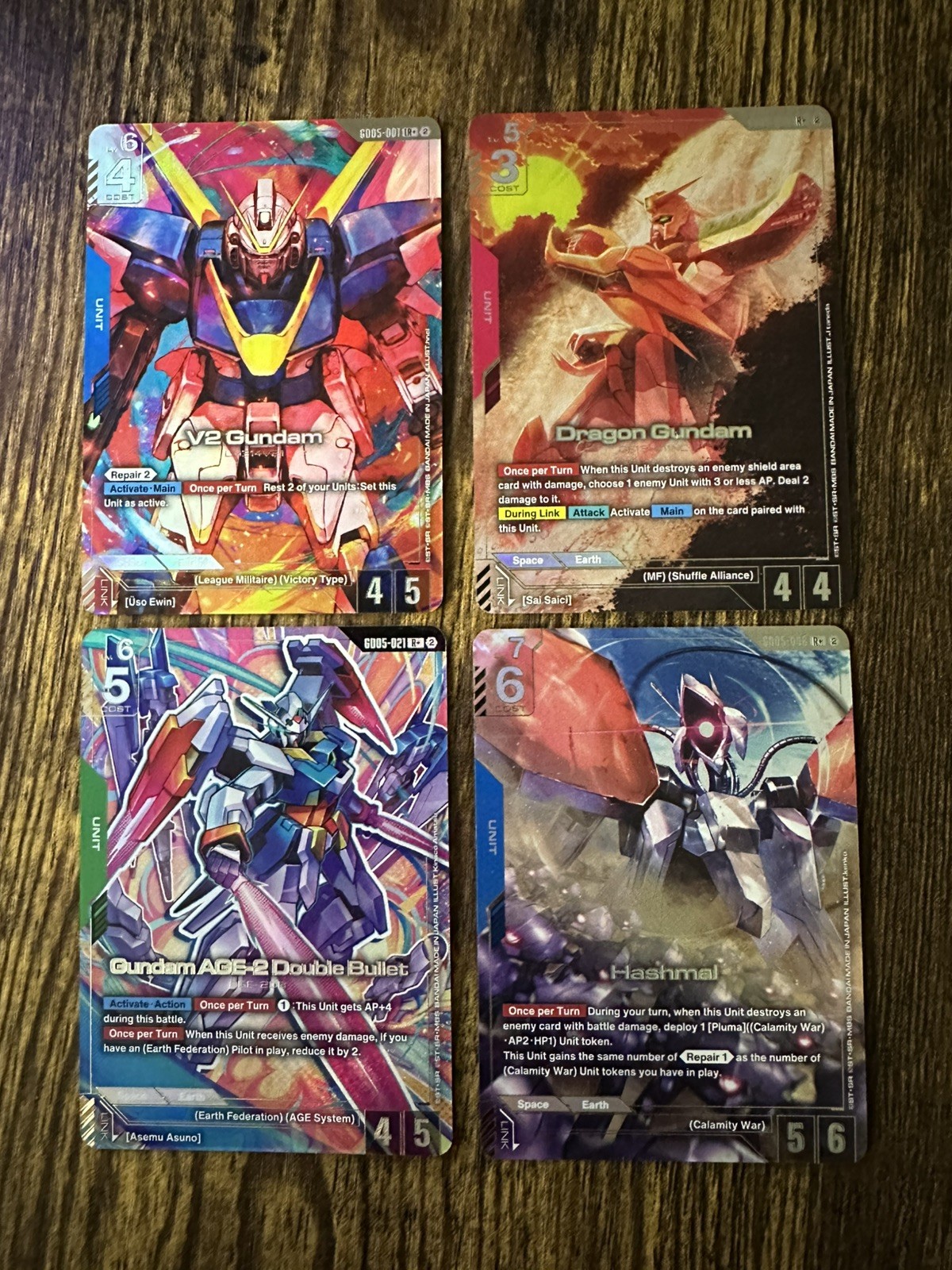 4x Lot Gundam TCG NM GD05-001LR+ GD05-006R+ GD05-021R+ GD05-035R+ 4x Lot Gundam TCG NM GD05-001LR+ GD05-006R+ GD05-021R+ GD05-035R+