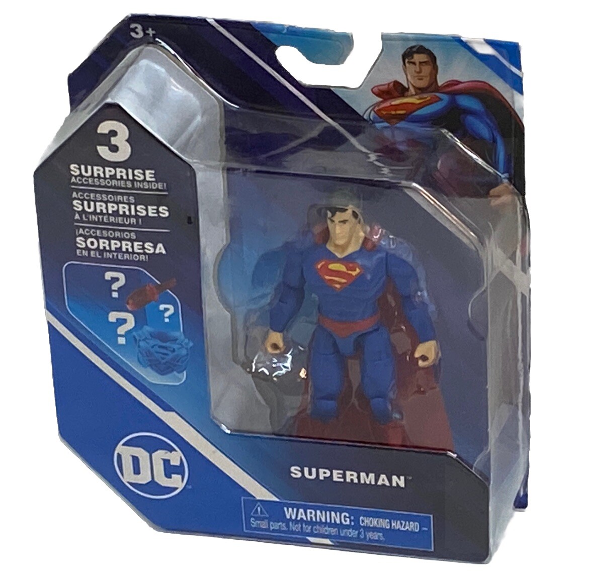 Superman 4” Action Figure & 3 Surprise Accessories By DC Comics 2021 Spin Master