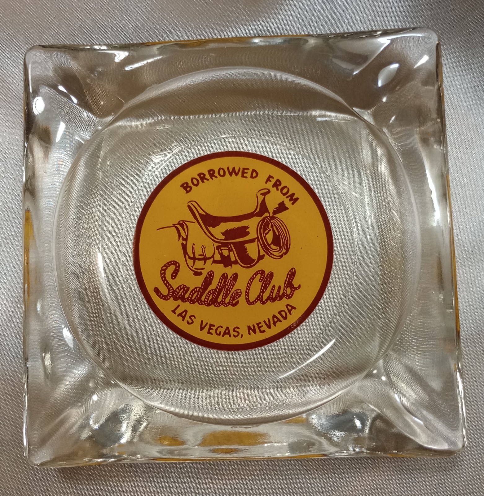 Very Rare 1940-50\'s The Saddle Club Ashtray Las Vegas, NV Very Rare 1940-50\'s The Saddle Club Ashtray Las Vegas, NV