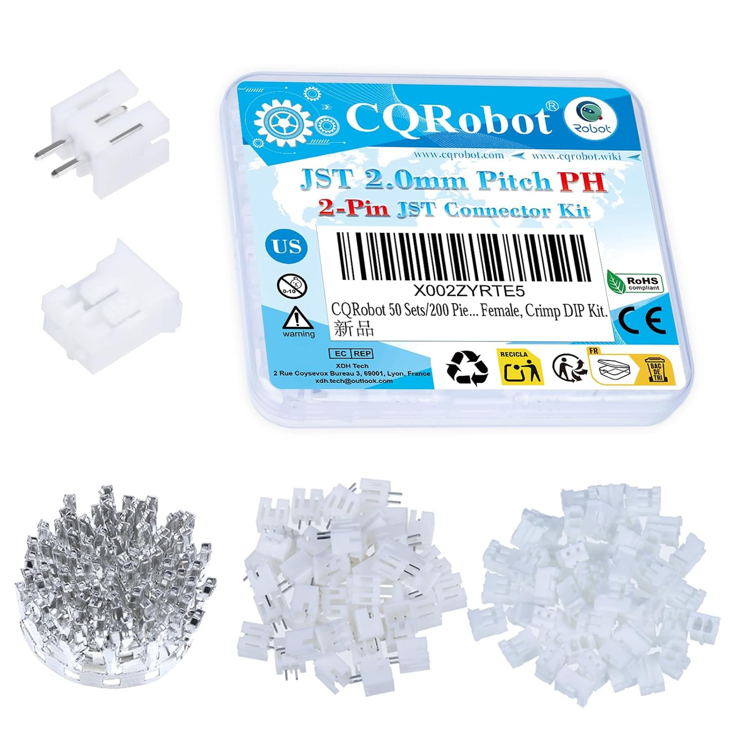 JST PH 2.0 Mm Pitch 2-Pin Electronic Computer Connector IC Male Plugs