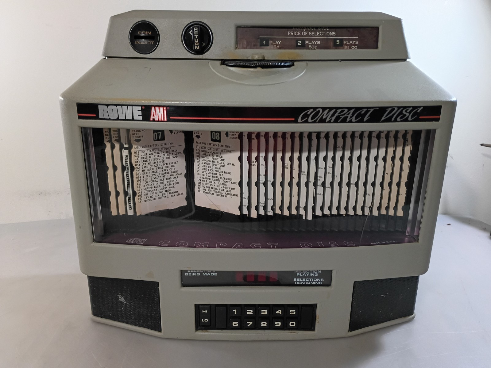 Rowe AMI CD-WB Compact Disc Wallbox Selector CD Wallette Untested As-Is #2994