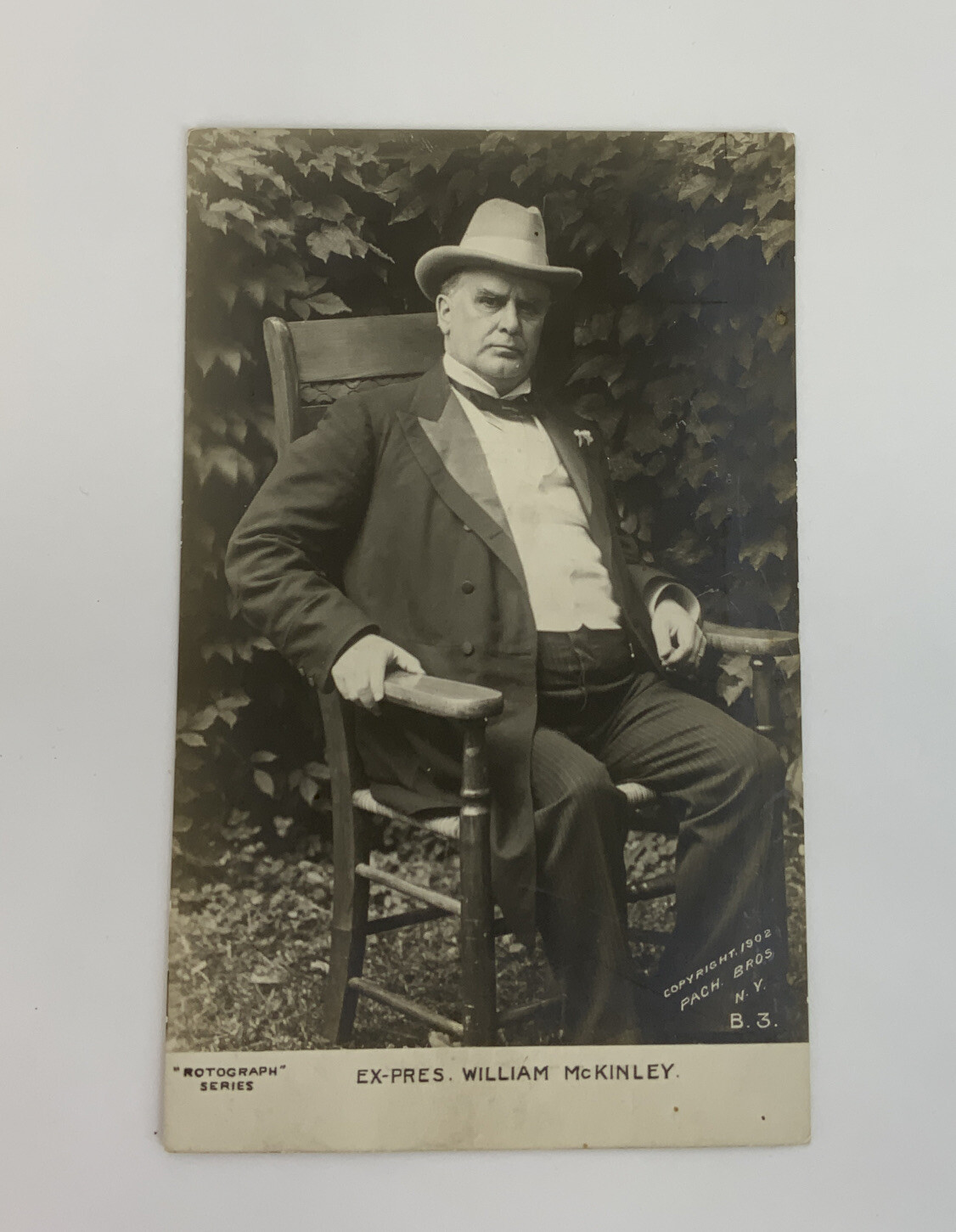 Postcard Ex Pres William McKinley 1905 RPPC Rotograph Series Pach Bros Unposted
