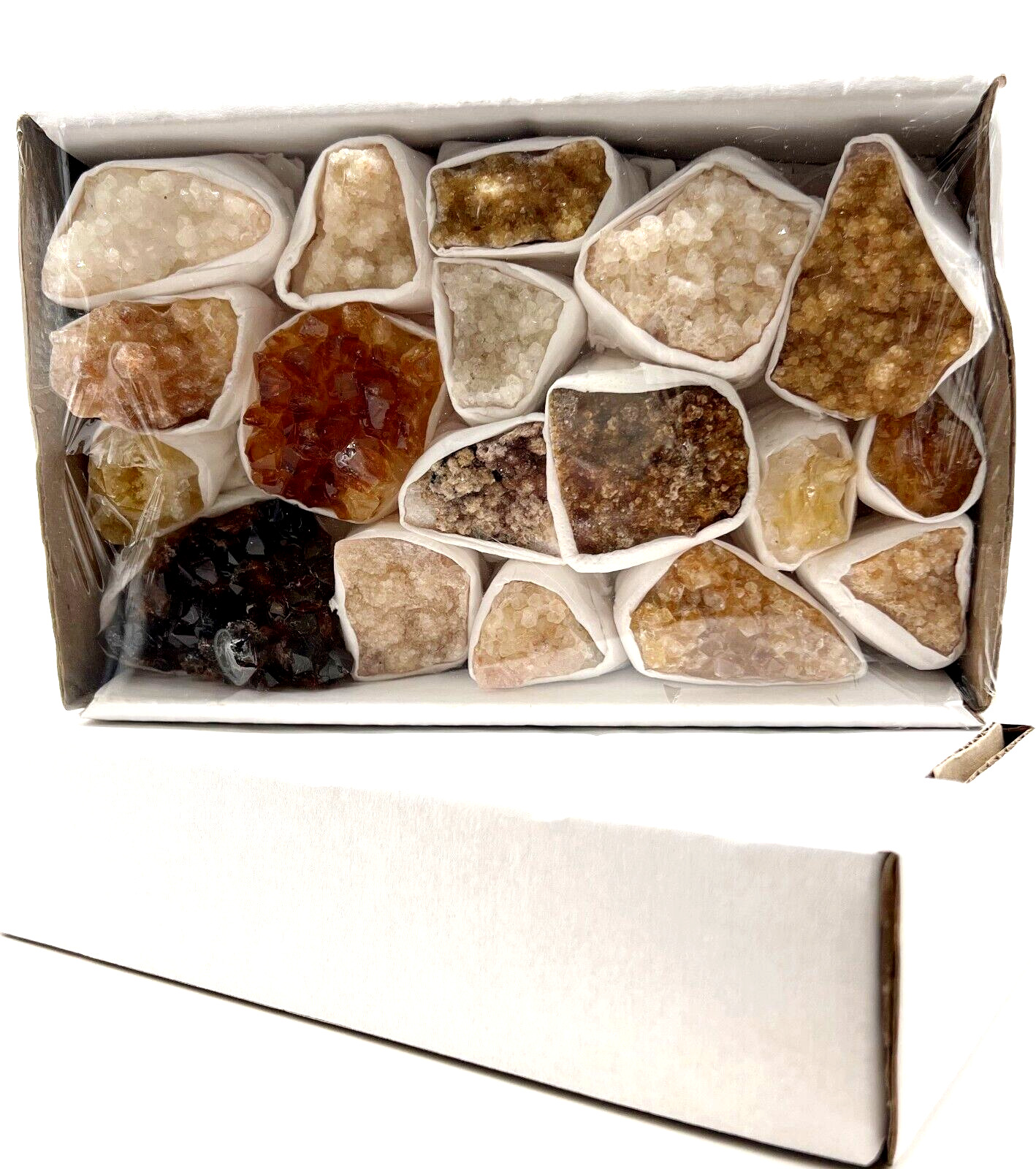 18 PC Set Natural Rough Citrine Crystals Ready for Gifting, Rocks, Gemstones