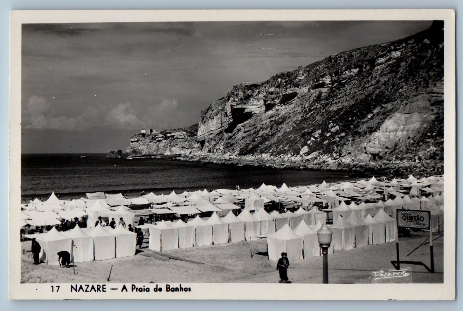 Nazare Oeste Portugal Postcard The Bathing Beach c1940\'s Unposted RPPC Photo