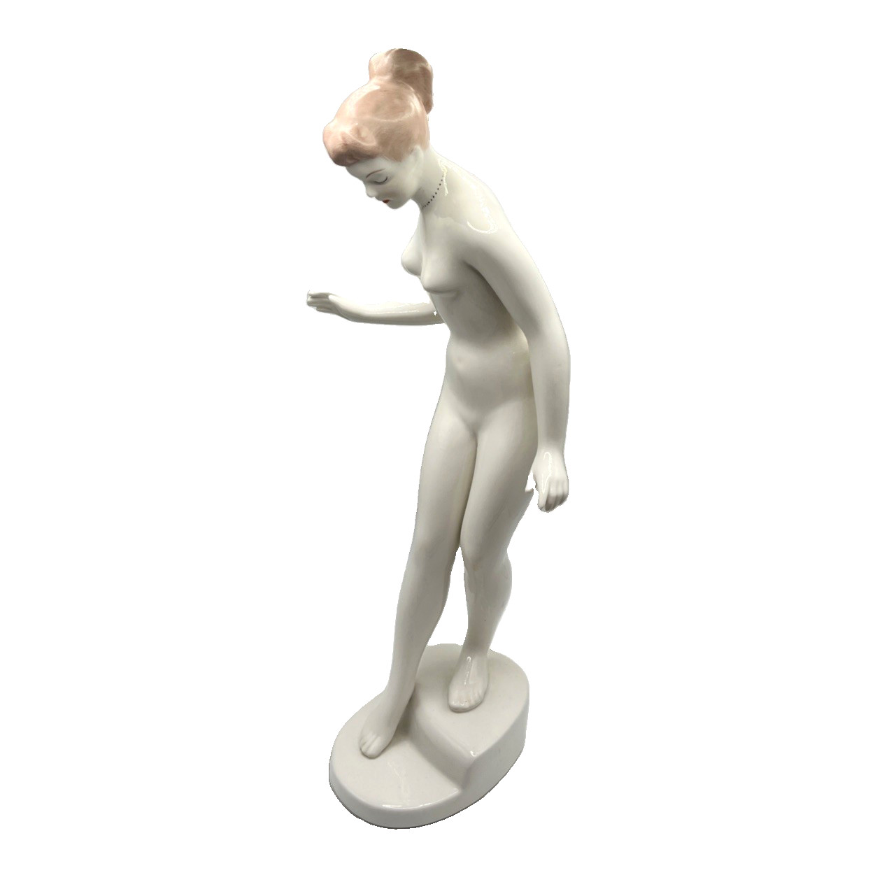 Vintage Aquincum Budapest Porcelain Art Deco Nude Figurine Signed & Numbered