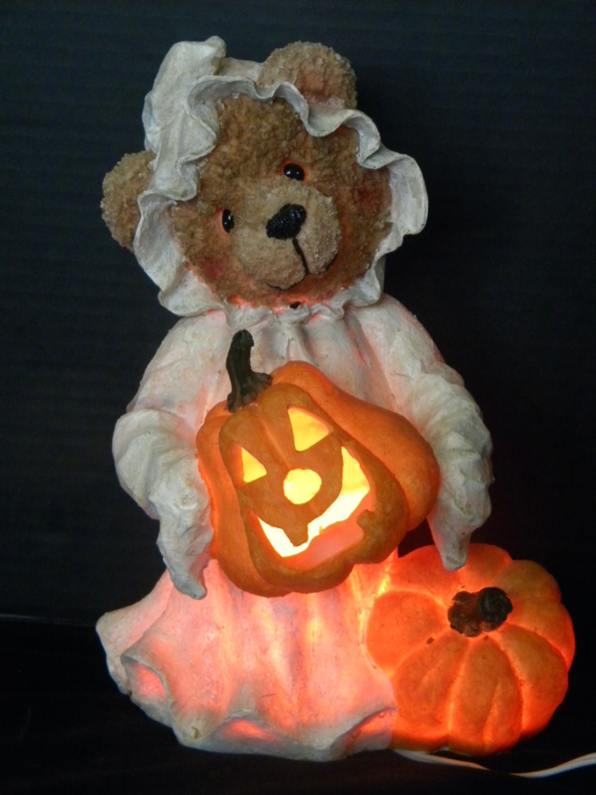 vintage Halloween Light Up Teddy Bear resin figurine 11\
