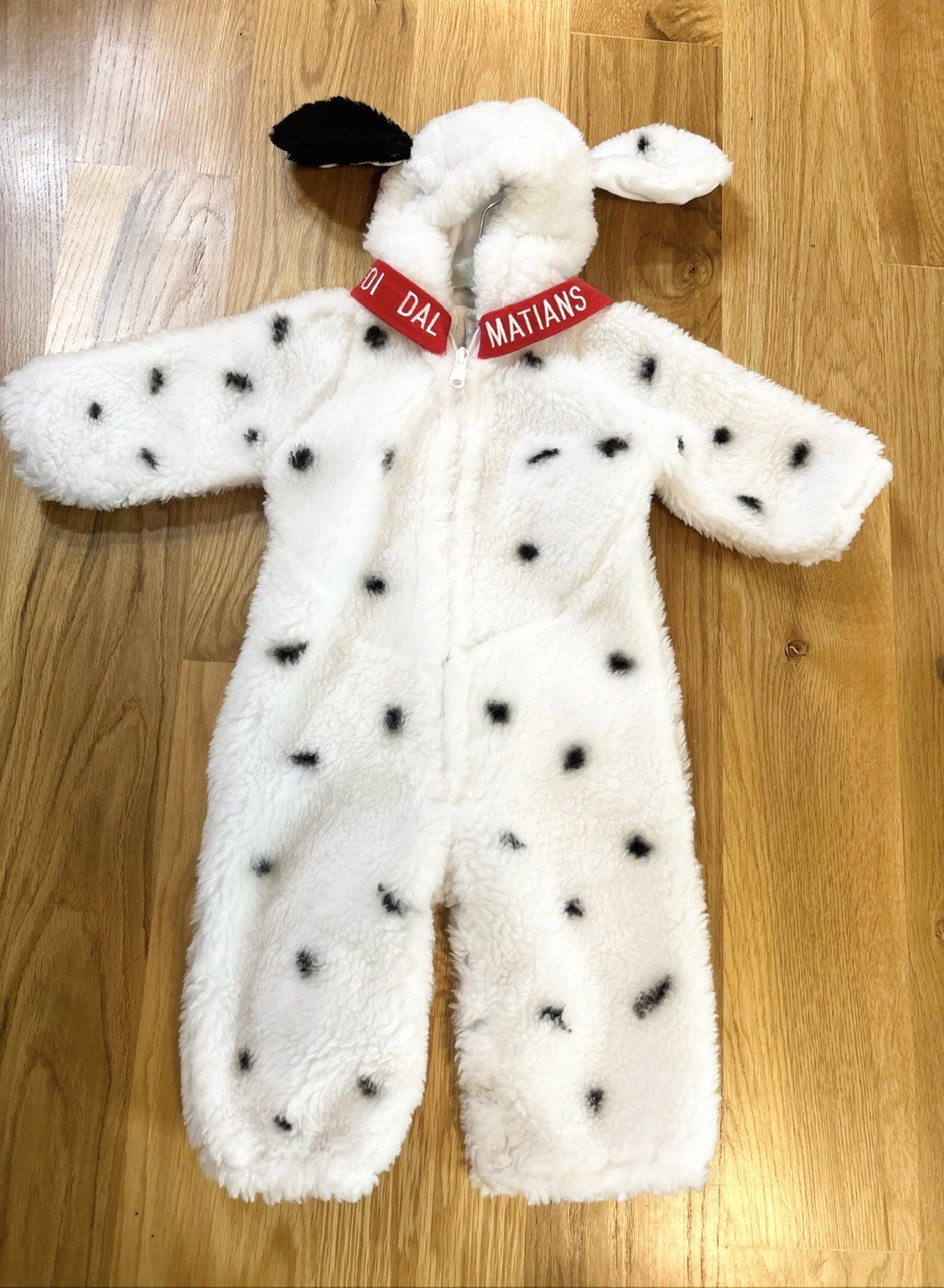VTG Disney Store 101 Dalmations Puppy Dog Costume Toddler Baby~6-12 mos~Hood