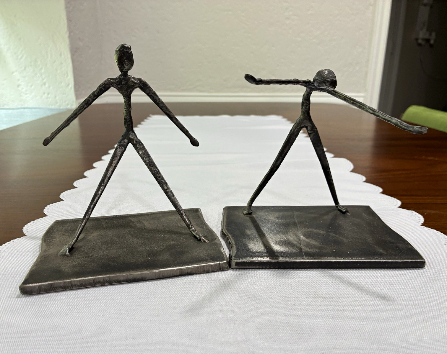 Vintage mid century welded metal figural brutalist dancer sculptures - Scotland