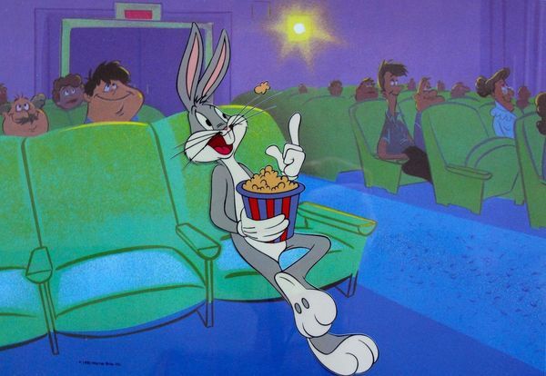 Warner Bros BUGS BUNNY AT THE MOVIES Sericel Animation Art Cel