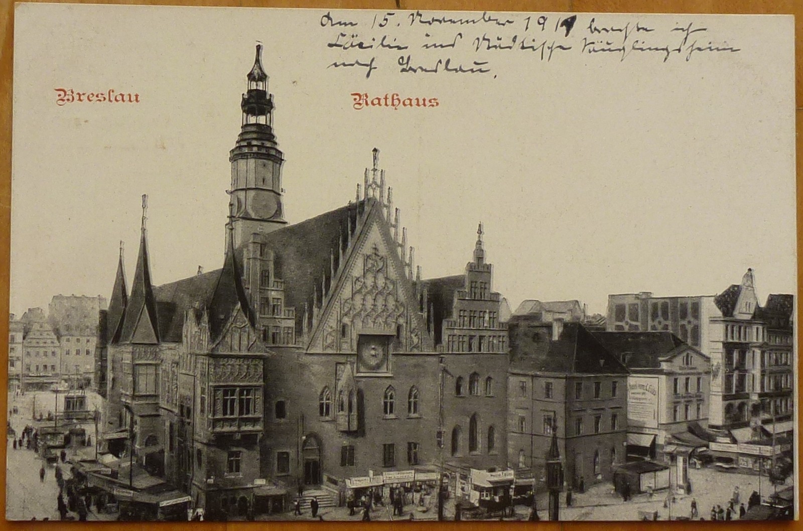 Postcard Wroclaw City Hall 1919 Postcard Wroclaw City Hall 1919