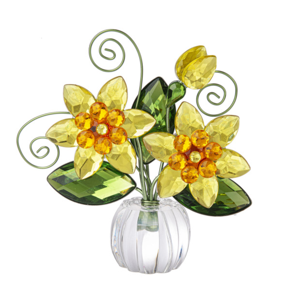 Ganz Gifts Crystal Expressions  Lily Posy Pot Select Clear or Yellow