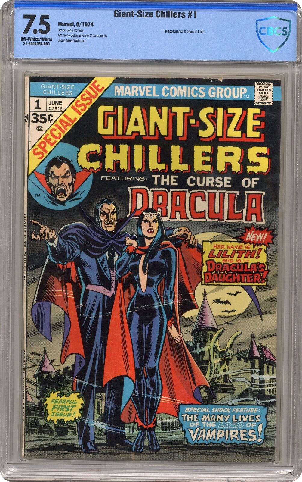 Giant Size Chillers Featuring Dracula #1 CBCS 7.5 1974 21-3404D8E-009