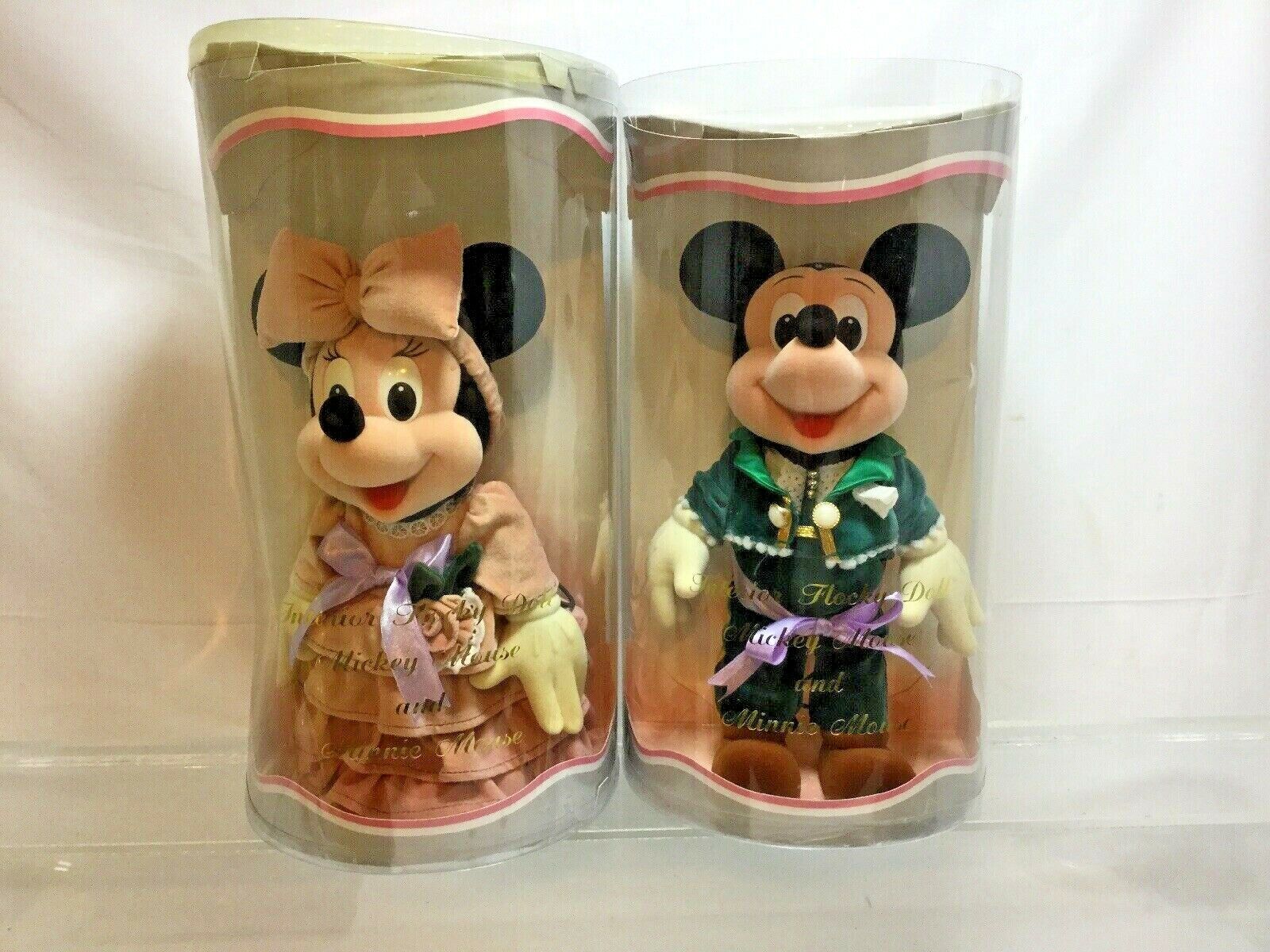 Mickey & Minnie Mouse Dolls Disneyland Tokyo Japan 82 Vintage Young Epoch RARE