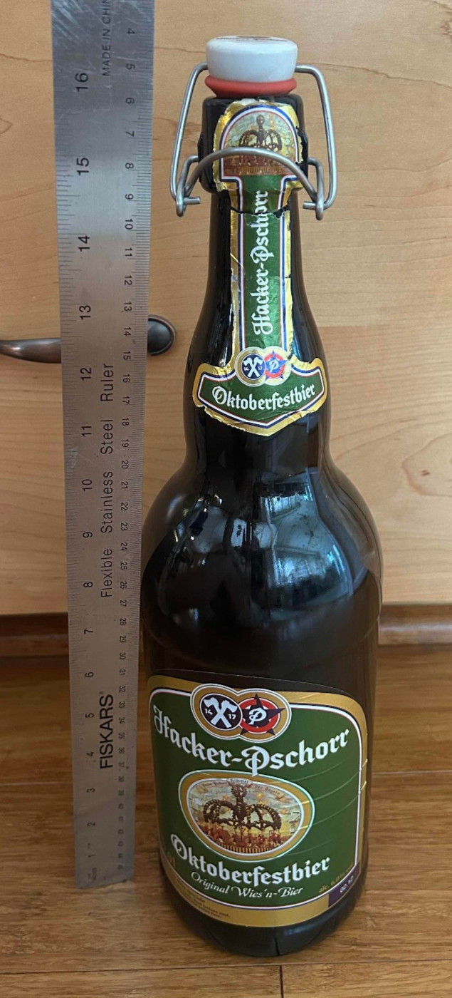 1/2 Gallon (2L) Hacker-Pschorr OKTOBERFEST  Flip-Top Bottle - Rare