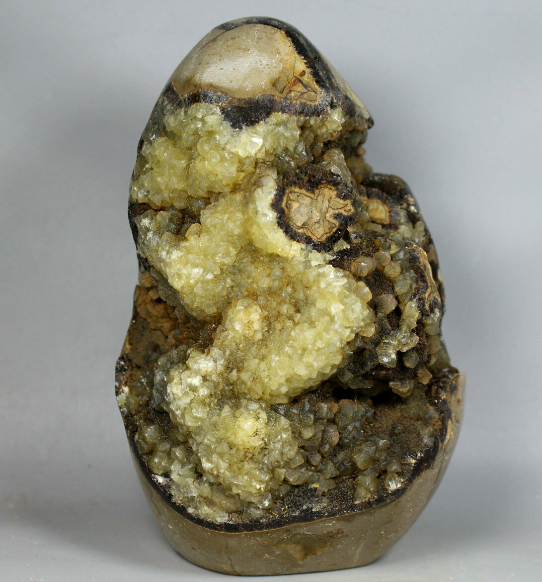5.94lb Natural Polished DRAGON SEPTARIAN Calcite GEODE Crystal Quartz Standup