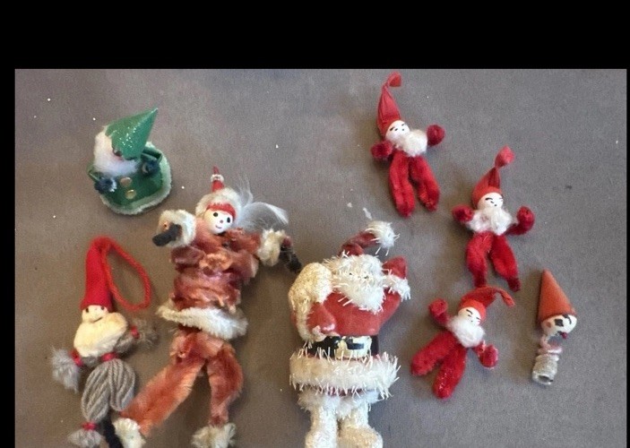 VINTAGE CHRISTMAS SANTAS CHENILLE Wonderful Lot Of 8🎄 VINTAGE CHRISTMAS SANTAS CHENILLE Wonderful Lot Of 8🎄
