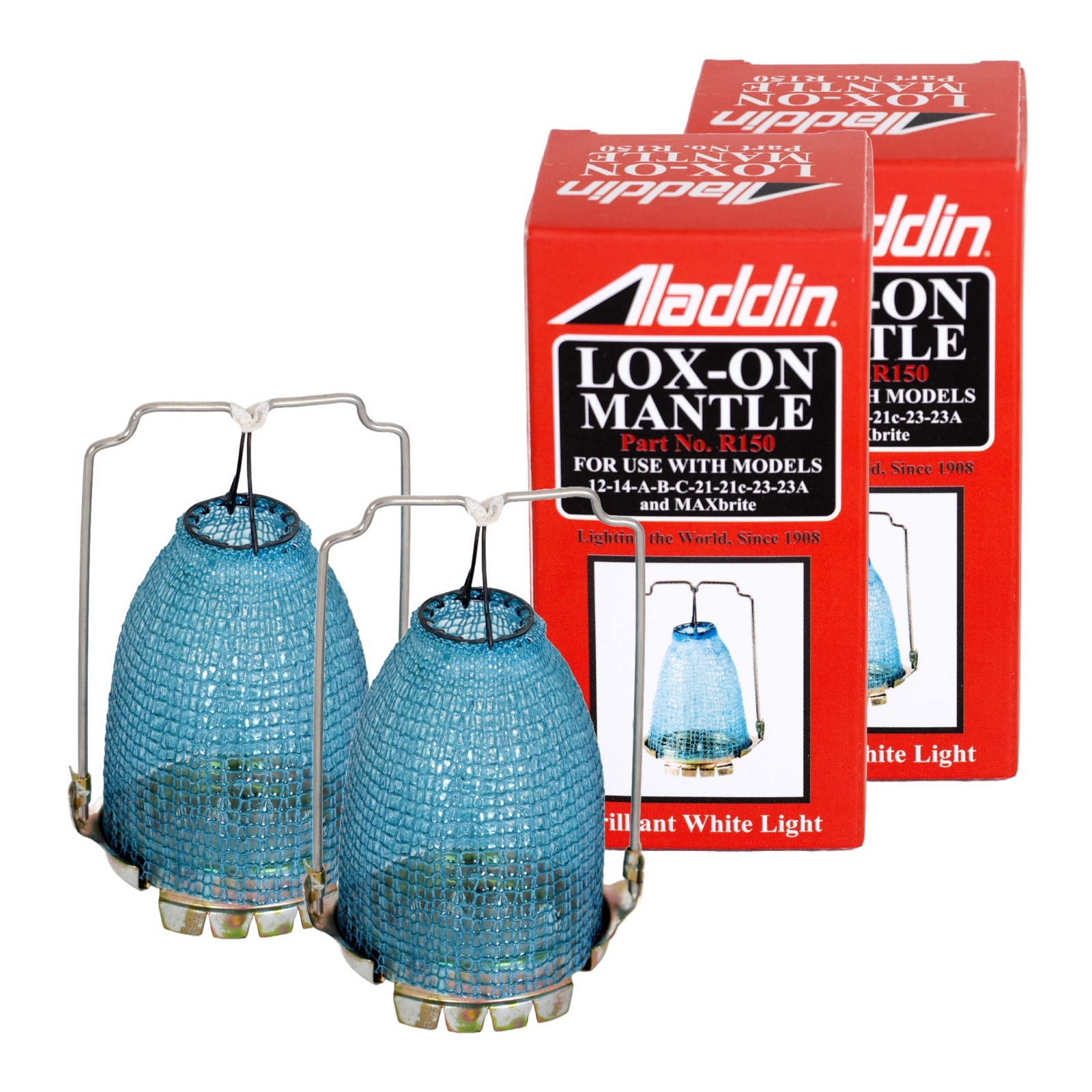 Aladdin Lox-on R150 Oil Lamp Mantle for Brighter Light, 2 Pack