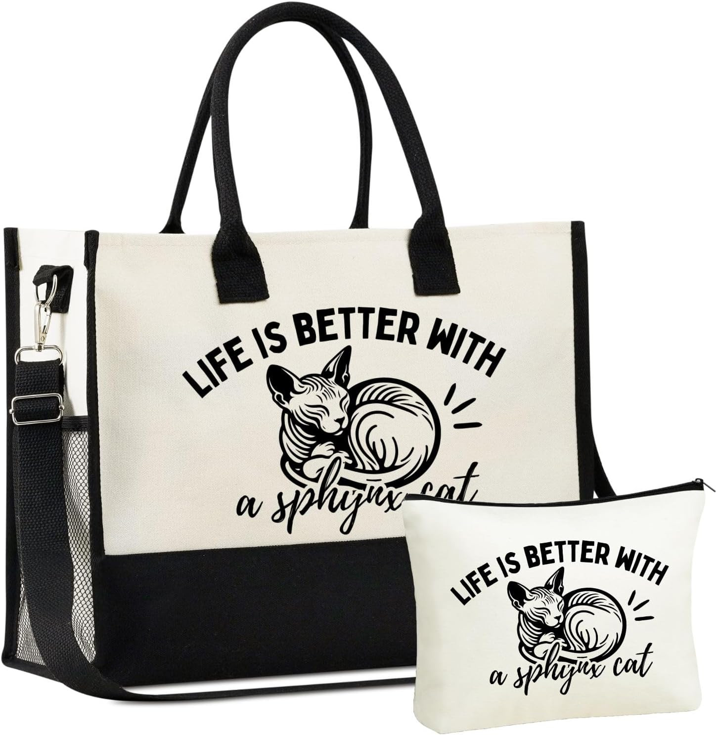 Sphynx Cat Gifts, Cat Lover Gifts, Mother'S Day Gifts for Cat Mom, Canvas Tote B