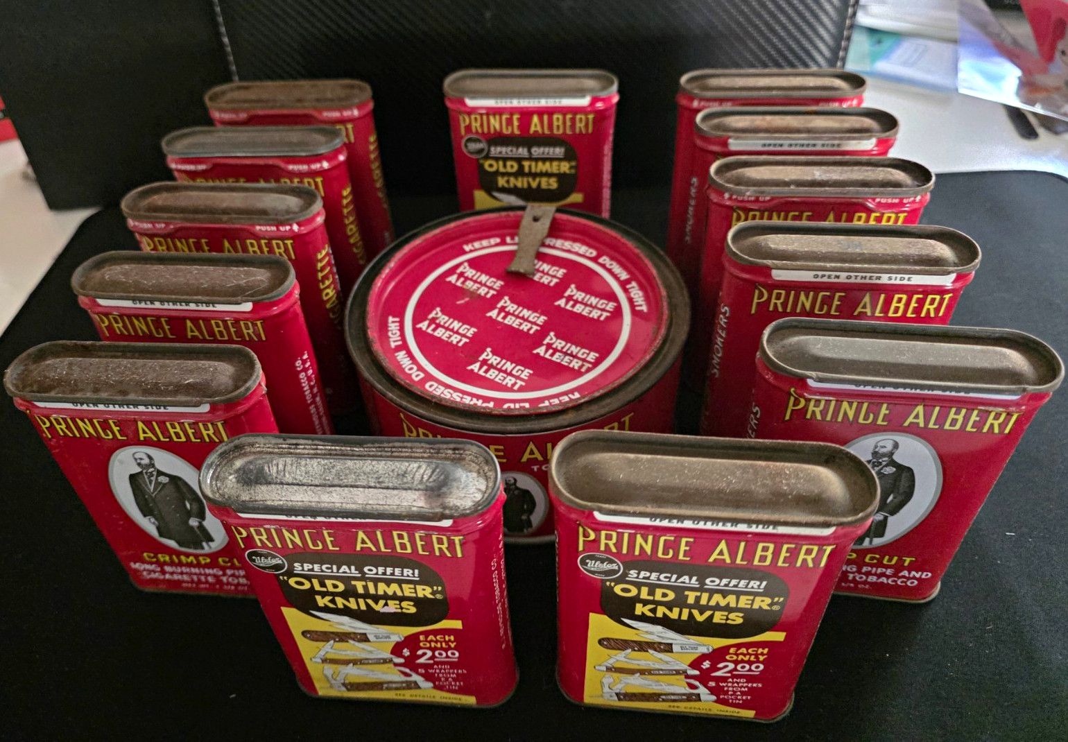 Vintage Prince Albert Tobacco Tin Collection – Lot of 14 (see description)
