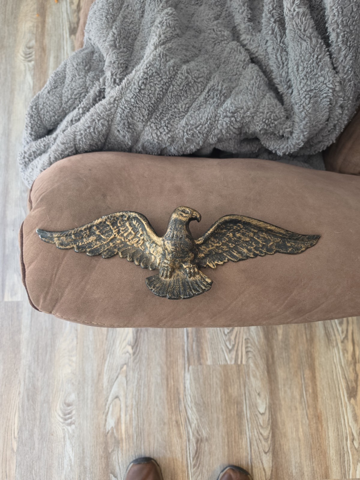 Vintage MCM Homco Cast Metal Brass Finish American Eagle Wall Mount 17\ Vintage MCM Homco Cast Metal Brass Finish American Eagle Wall Mount 17\