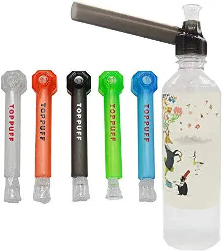 5 Pack Random Colors Top Puff Premium Portable Hookah Bottle Water Glass Bong