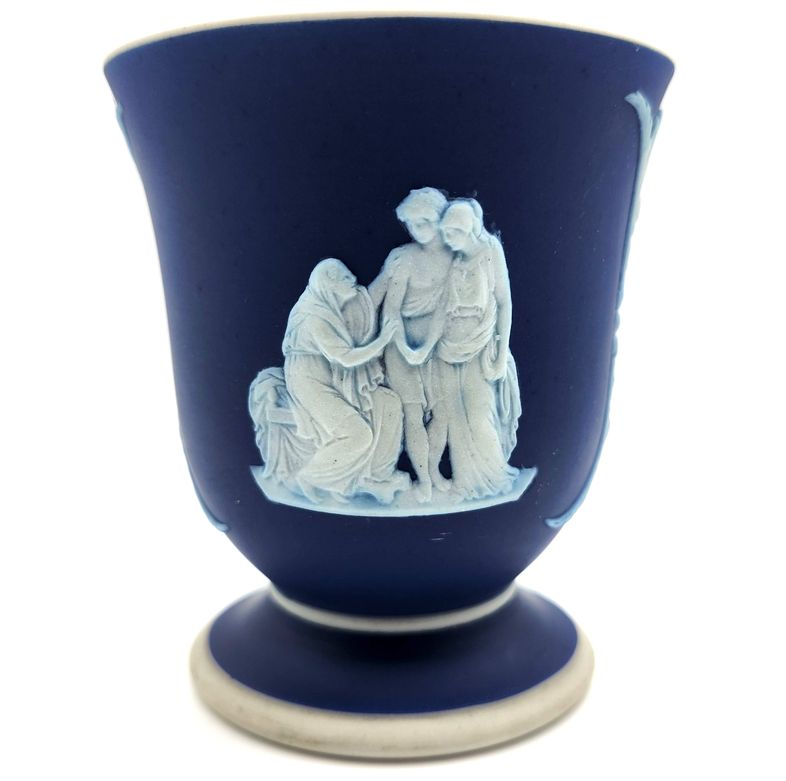 Wedgwood Vase Jasperware Cobalt Bud Goddess Angels England Porcelain Vase VTG