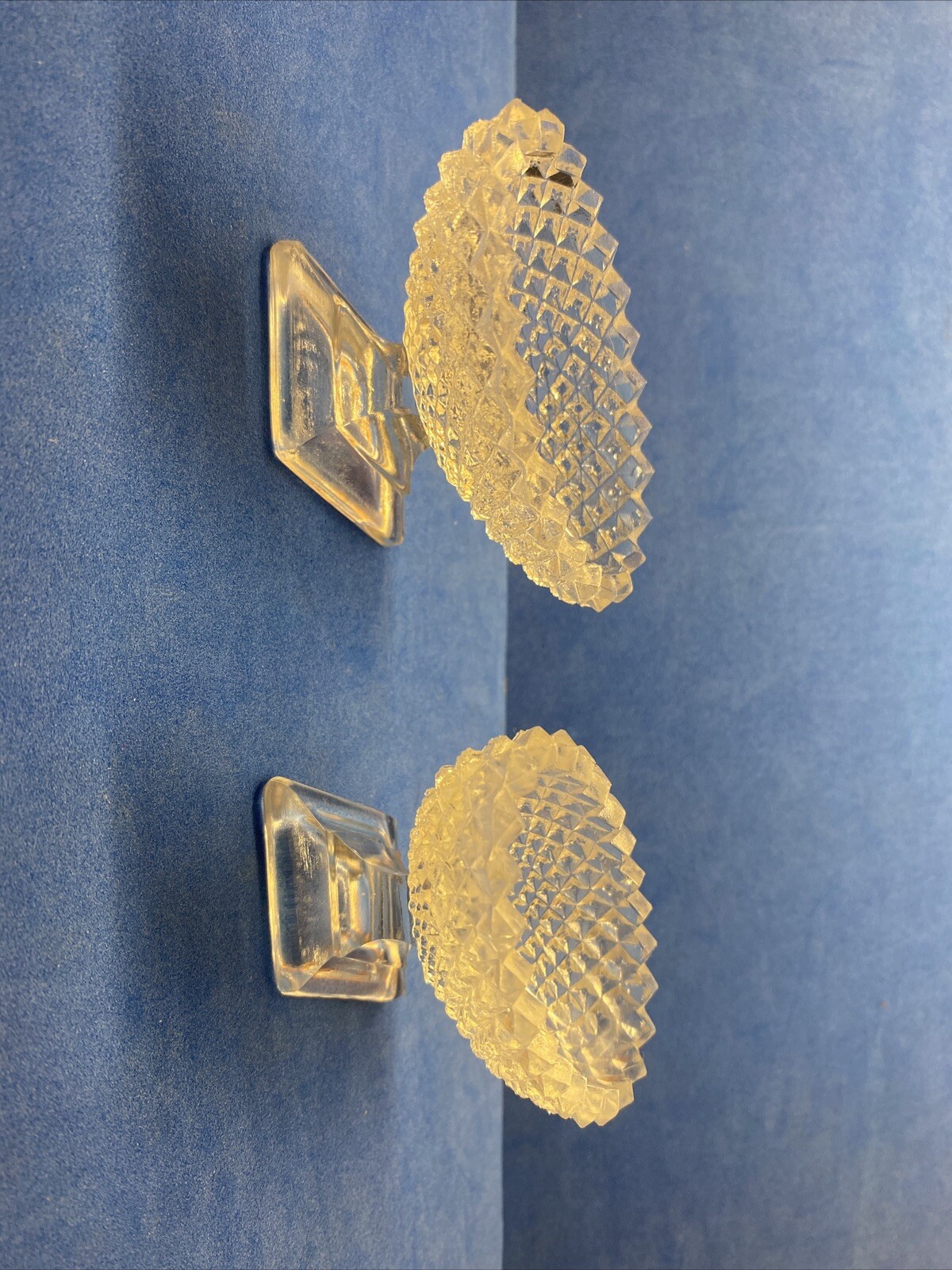 VTG Westmoreland English Hobnail (Set of 2) / Open Salt Diamond Cut - NICE