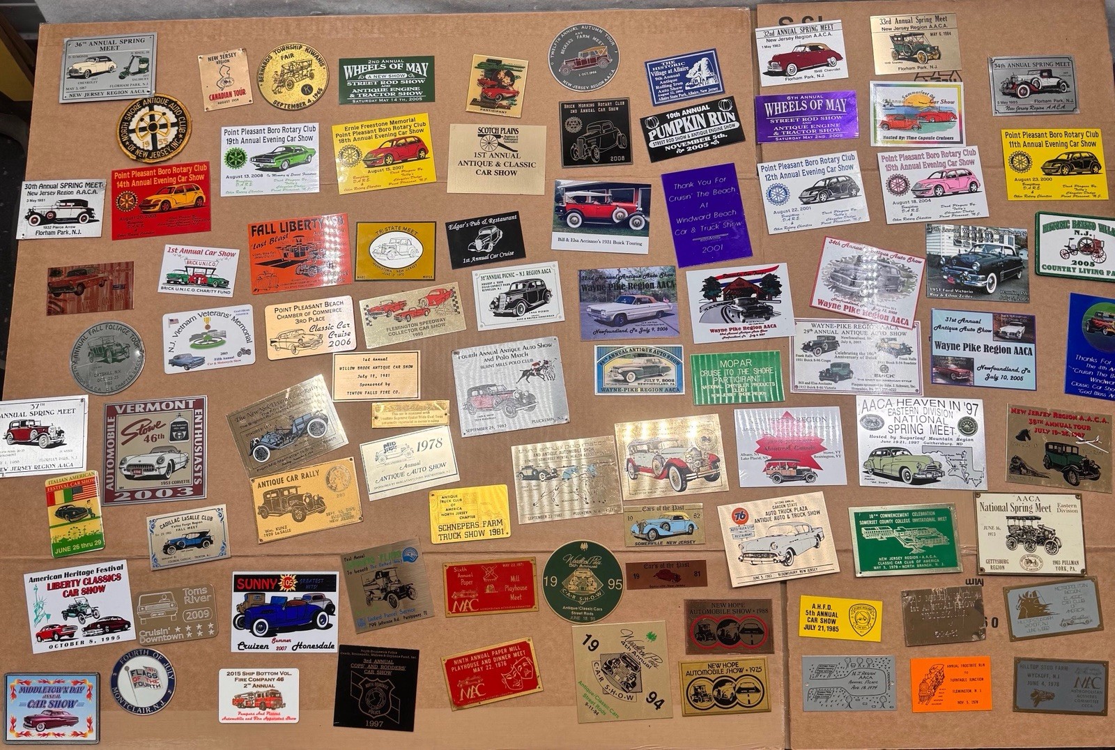 Vintage Car Show Dash Plaque Lot AACA Antique Auto Club NJ PA 100+ Metal Badges