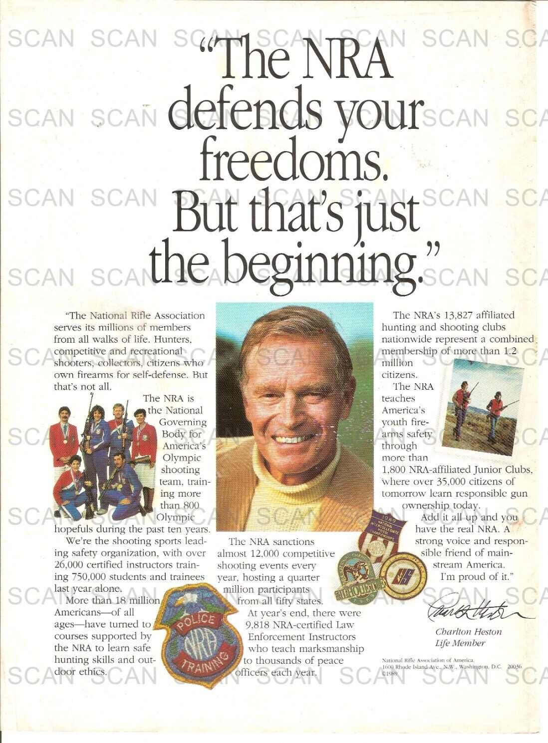 1990 NRA Vintage Magazine Ad  National Rifle Association  Charlton Heston