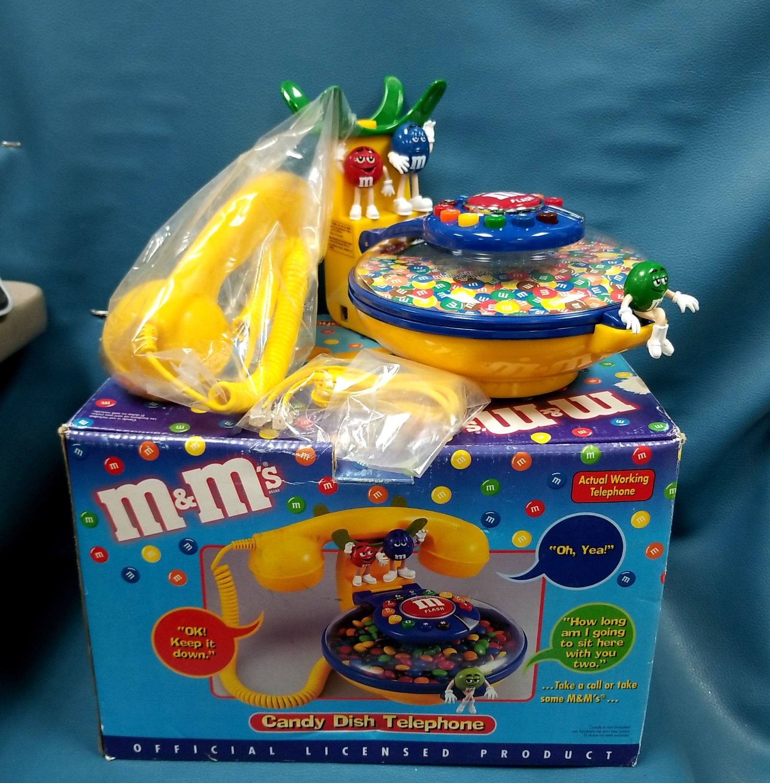 New VTG M&M Candy Dish Collectible Telephone With Original Box