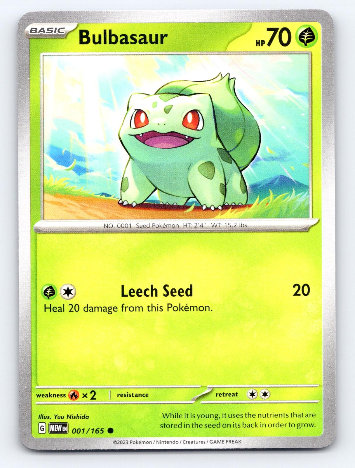 Bulbasaur 001/165 Common 151 Pokemon Lightly Played