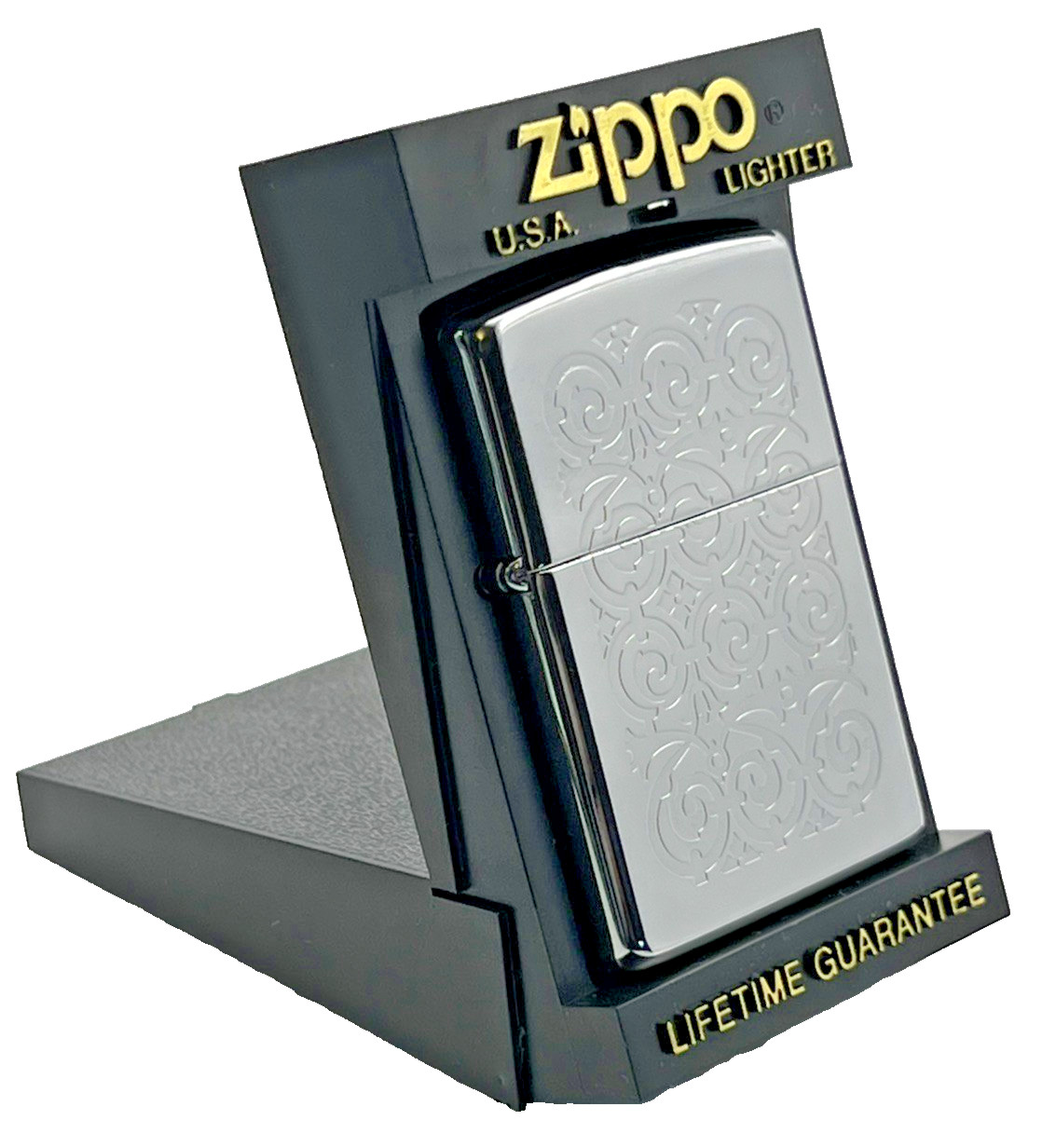 Genuine Brand New 1997 ZIPPO Lighter IMPRESSIVE EMBOSSED FILIGREE Chrome Case Genuine Brand New 1997 ZIPPO Lighter IMPRESSIVE EMBOSSED FILIGREE Chrome Case