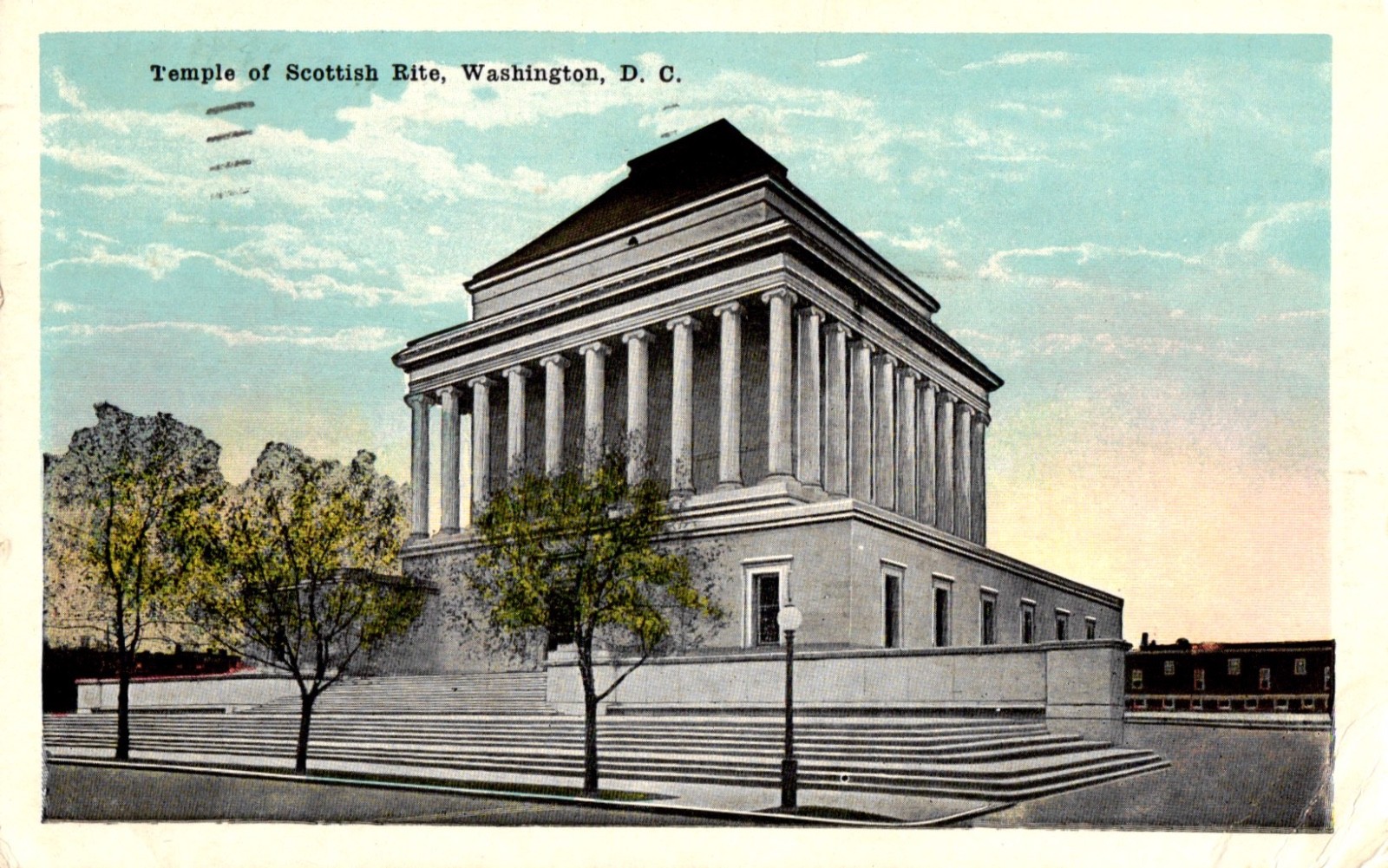 Scottish Rite Temple Washington DC Antique 1924 Postcard Masonic Landmark M1