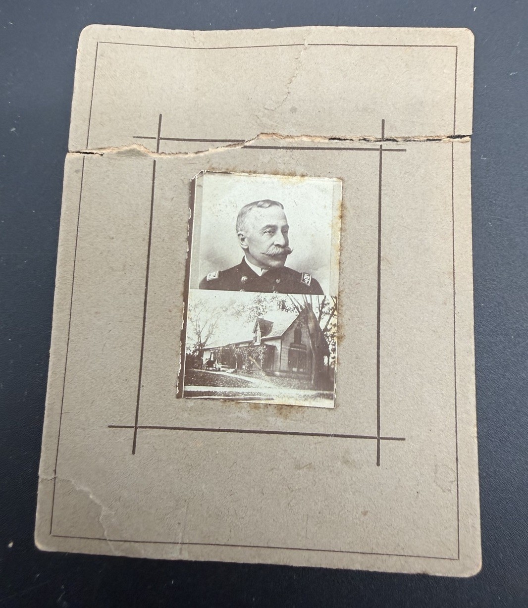 Antique Photo Admiral George Dewey & VT Home Spanish American War Pennygraph