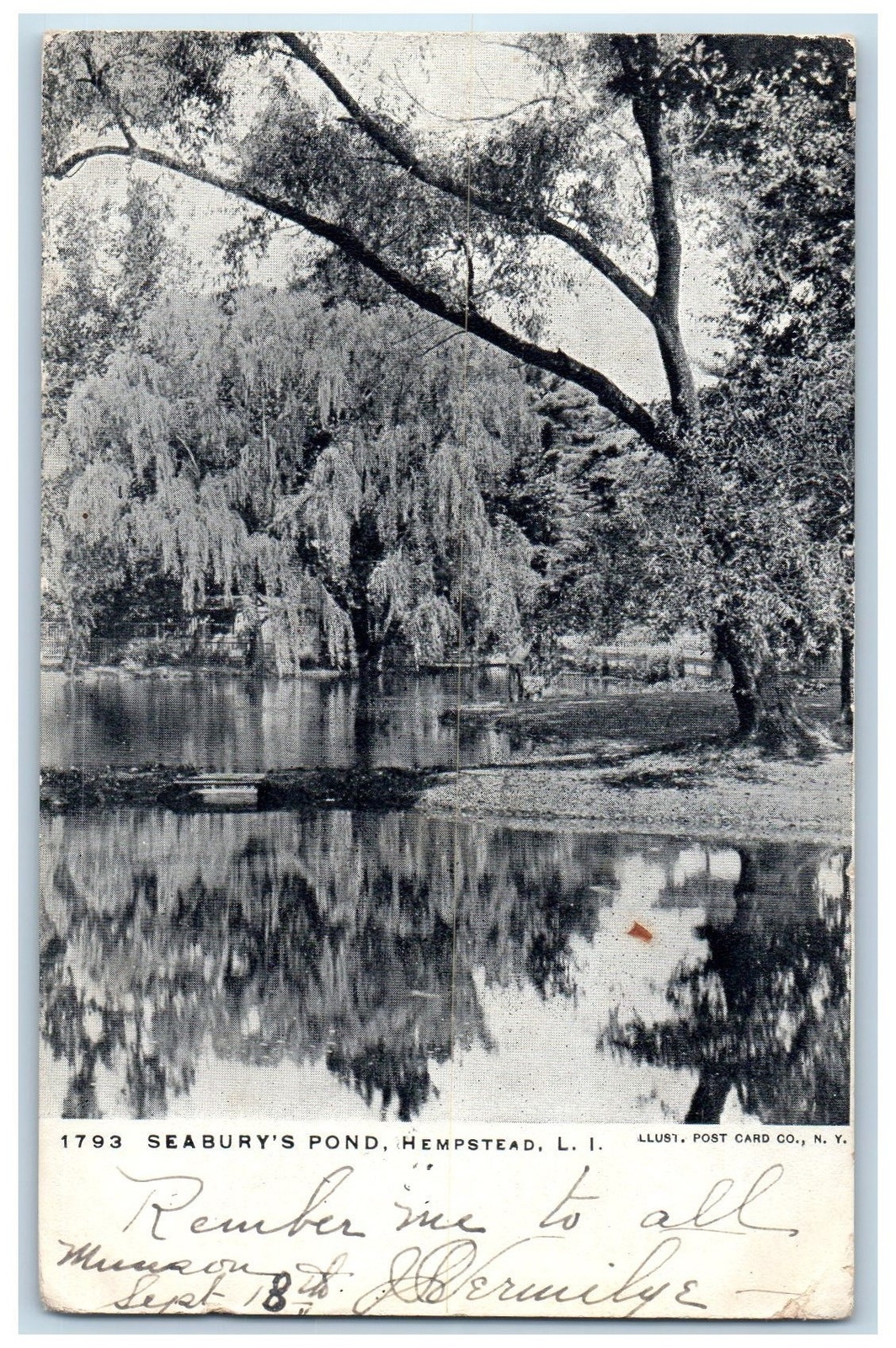 1906 Seabury's Pond Lake Park Forest Classic Jeep House Hempstead N.Y. Postcard